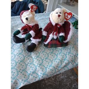 Mr. and Mrs. Santabear TY Attic Treasures Collection Retired 2000